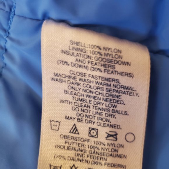 Women's Lands' End Blue Goose Down Puffer Vest Snap Front Pockets Size Medium - Picture 3 of 5